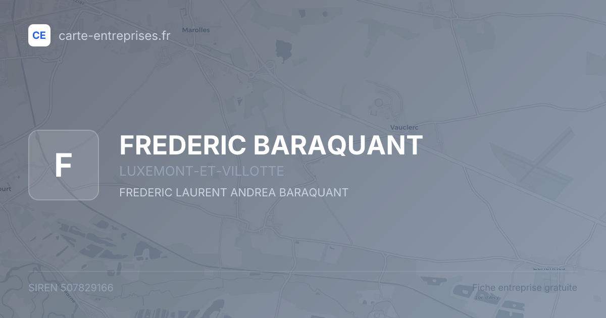 FREDERIC BARAQUANT — 507829166 — fiche entreprise