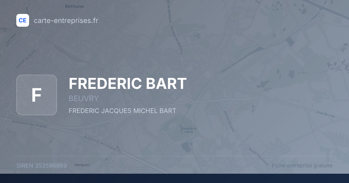 FREDERIC BART — 353596869 — fiche entreprise