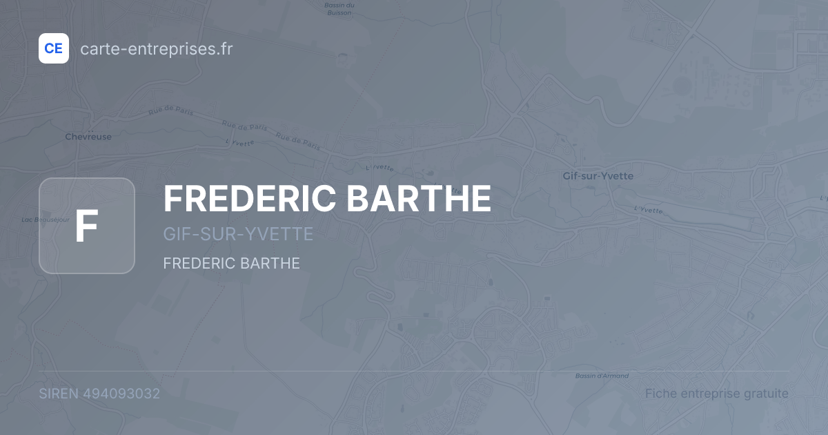 FREDERIC BARTHE — 494093032 — fiche entreprise