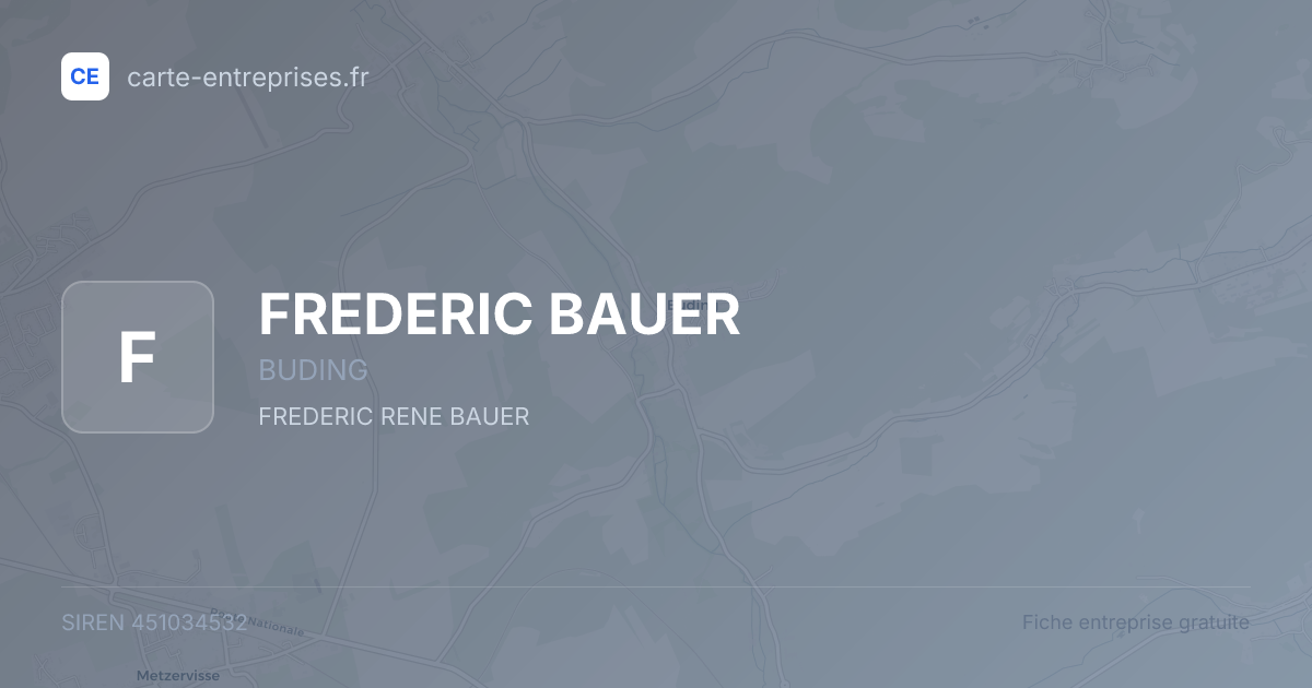 FREDERIC BAUER — 451034532 — fiche entreprise