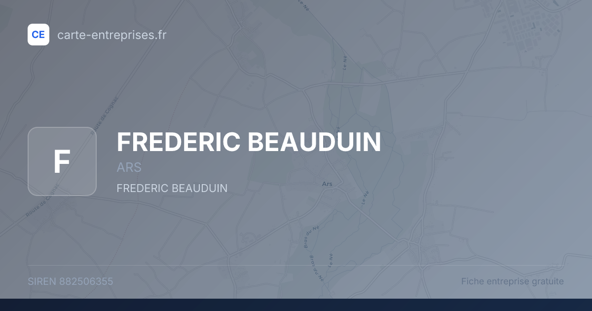 FREDERIC BEAUDUIN — 882506355 — fiche entreprise