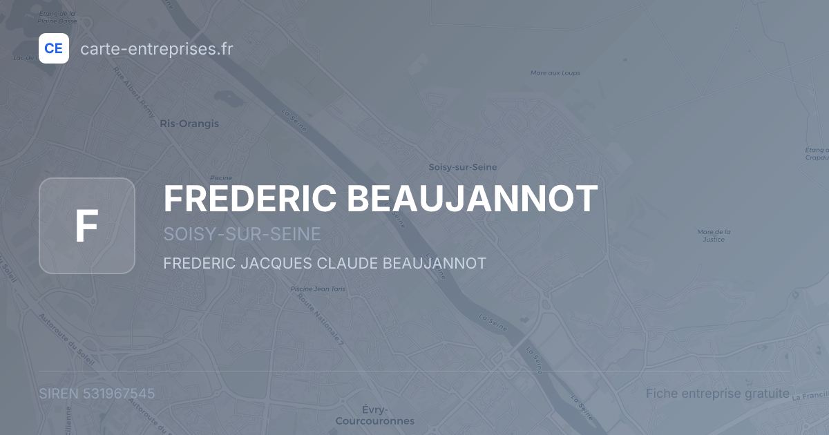 FREDERIC BEAUJANNOT — 531967545 — fiche entreprise