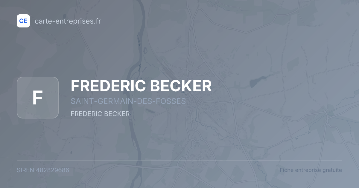 FREDERIC BECKER — 482829686 — fiche entreprise