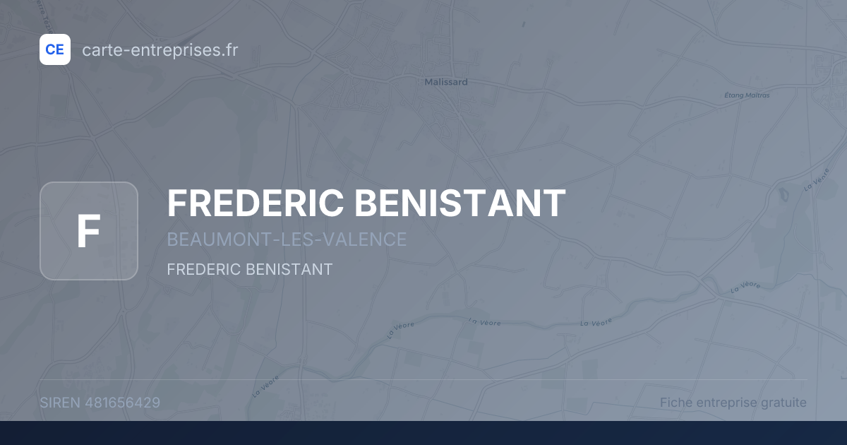 FREDERIC BENISTANT — 481656429 — fiche entreprise