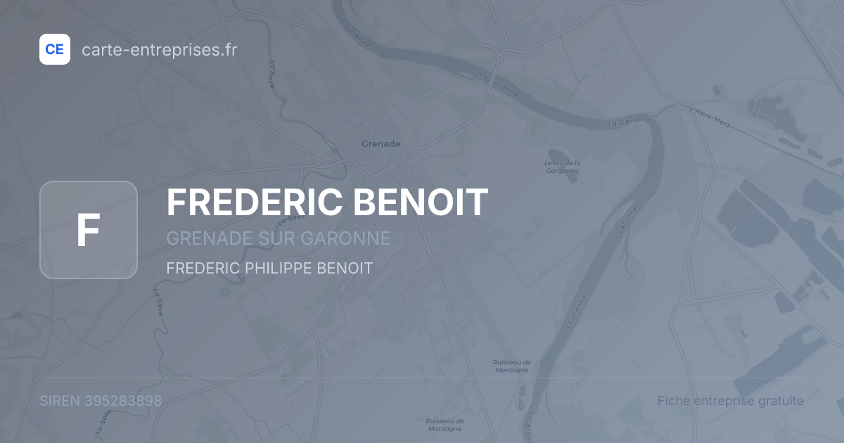 FREDERIC BENOIT — 395283898 — fiche entreprise