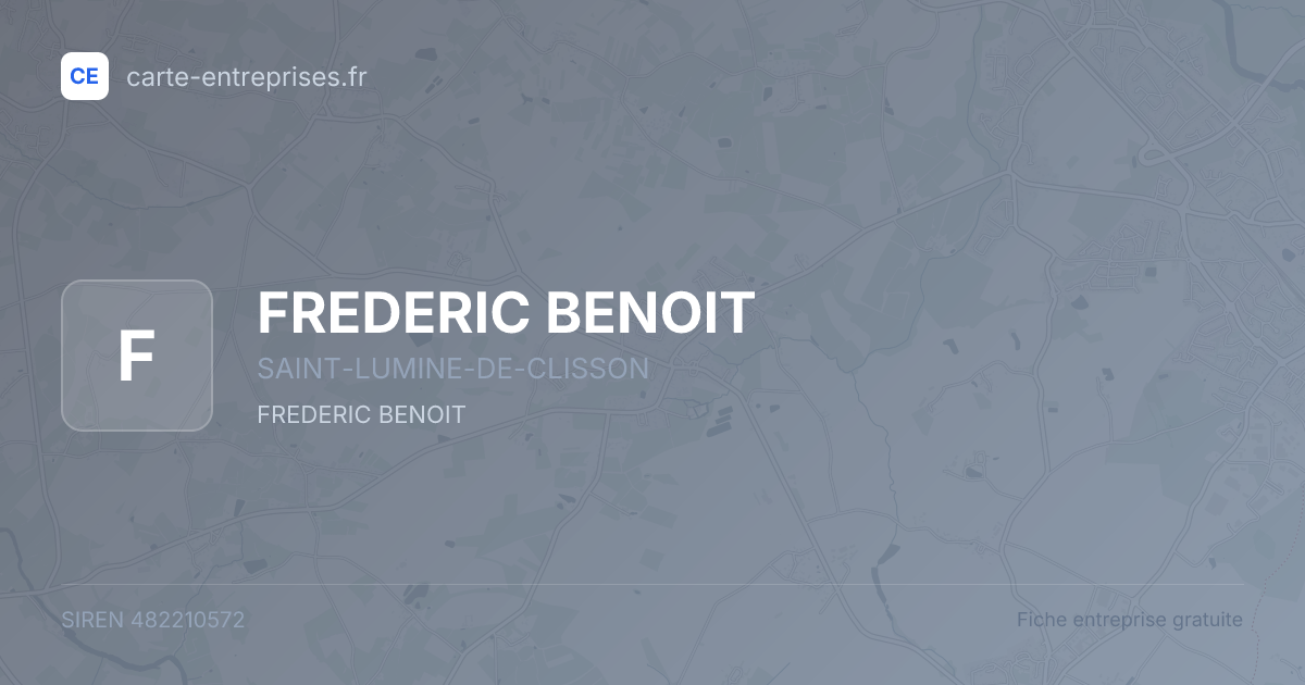 FREDERIC BENOIT — 482210572 — fiche entreprise