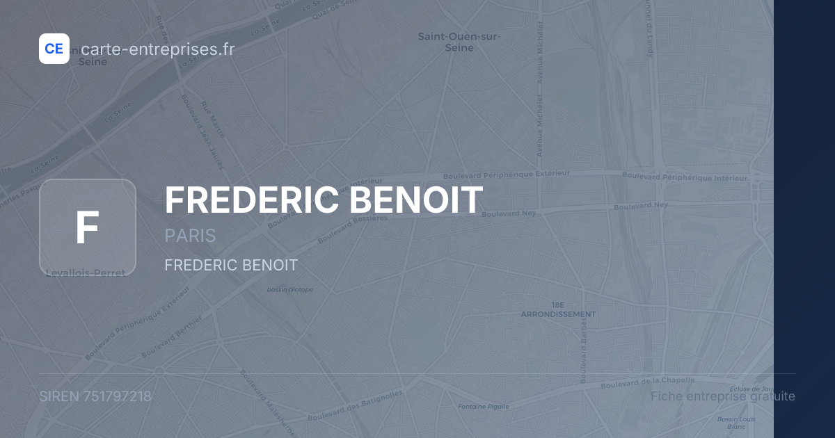 FREDERIC BENOIT — 751797218 — fiche entreprise