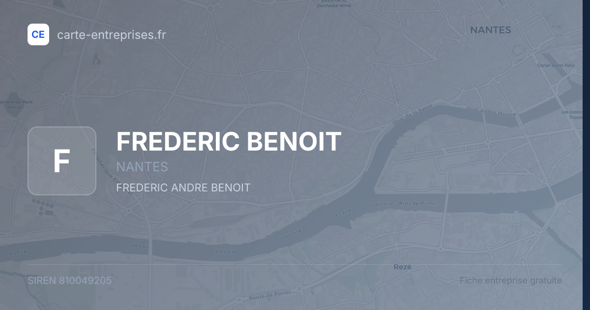 FREDERIC BENOIT — 810049205 — fiche entreprise