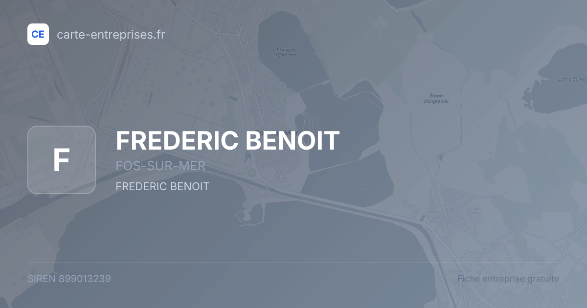 FREDERIC BENOIT — 899013239 — fiche entreprise