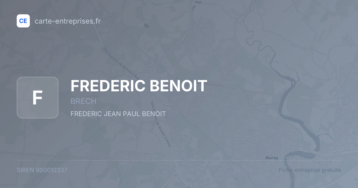 FREDERIC BENOIT — 900012337 — fiche entreprise