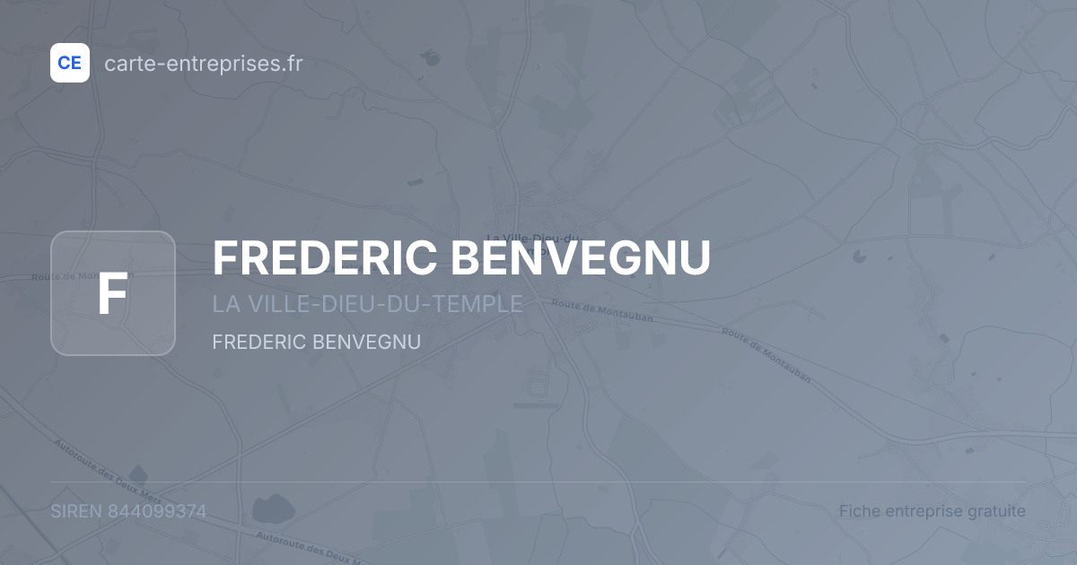 FREDERIC BENVEGNU — 844099374 — fiche entreprise