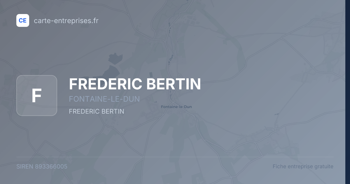 FREDERIC BERTIN — 893366005 — fiche entreprise