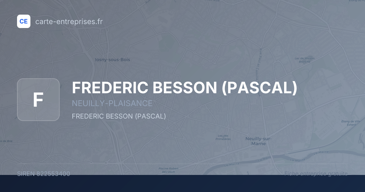 FREDERIC BESSON (PASCAL) — 822553400 — fiche entreprise