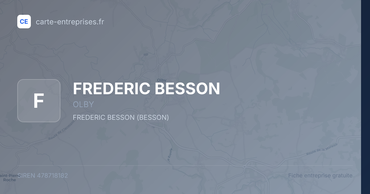 FREDERIC BESSON — 478718182 — fiche entreprise