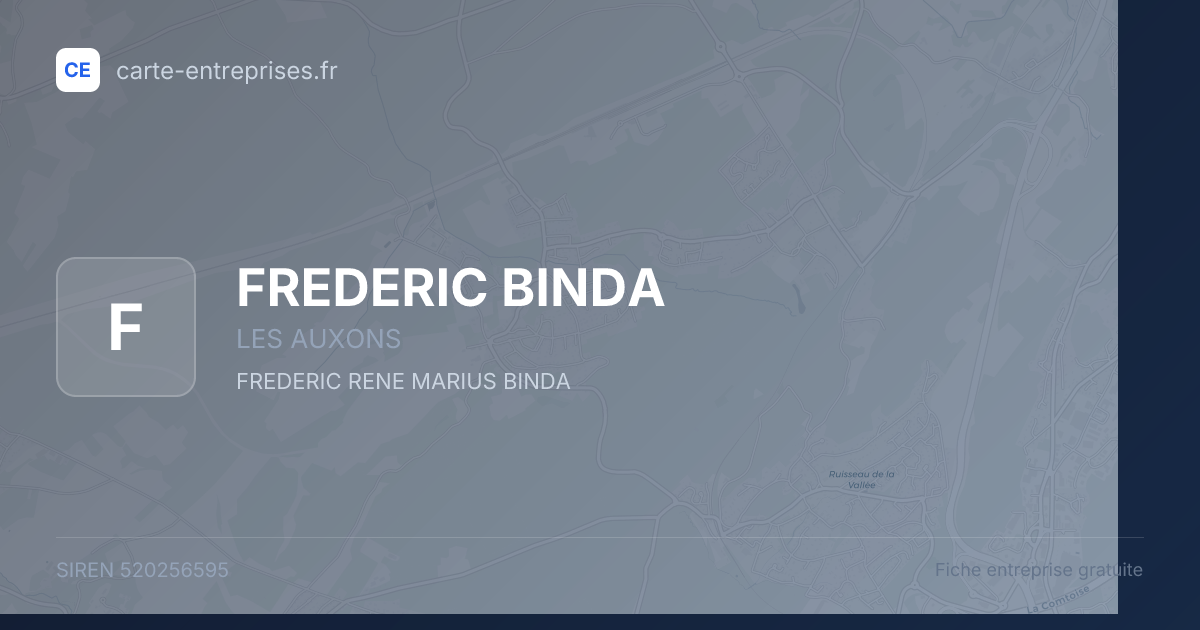 FREDERIC BINDA — 520256595 — fiche entreprise