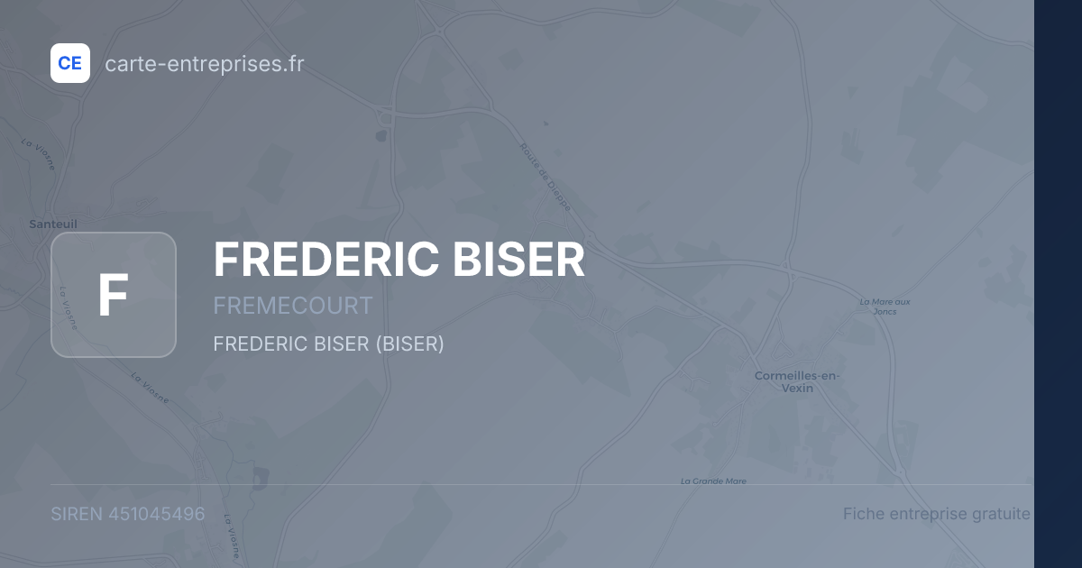 FREDERIC BISER — 451045496 — fiche entreprise