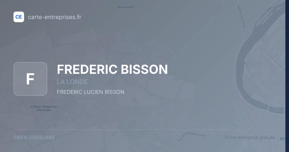 FREDERIC BISSON — 329192868 — fiche entreprise