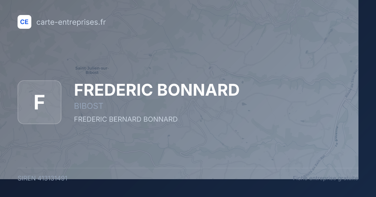 FREDERIC BONNARD — 413131491 — fiche entreprise