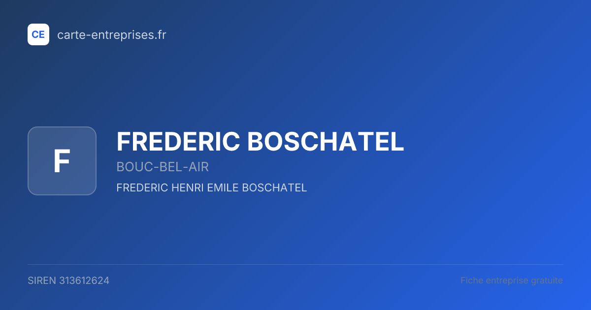 FREDERIC BOSCHATEL — 313612624 — fiche entreprise