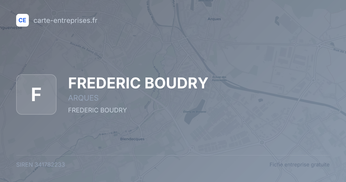 FREDERIC BOUDRY — 341782233 — fiche entreprise