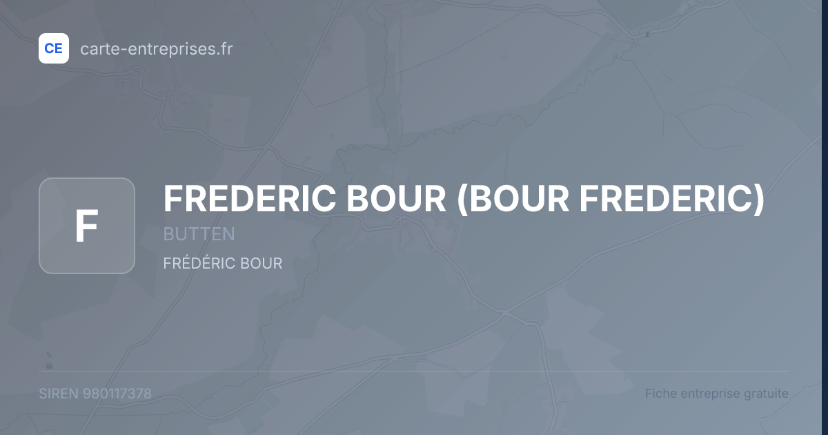 FREDERIC BOUR (BOUR FREDERIC) — 980117378 — fiche entreprise