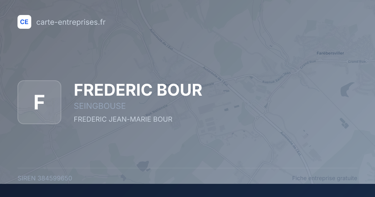 FREDERIC BOUR — 384599650 — fiche entreprise