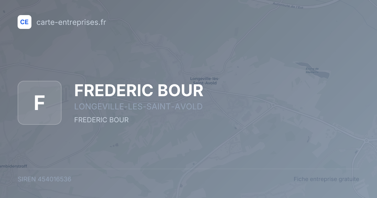 FREDERIC BOUR — 454016536 — fiche entreprise