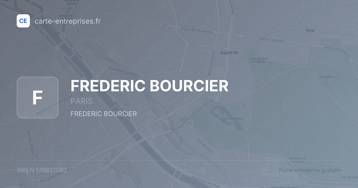 FREDERIC BOURCIER — 519837082 — fiche entreprise