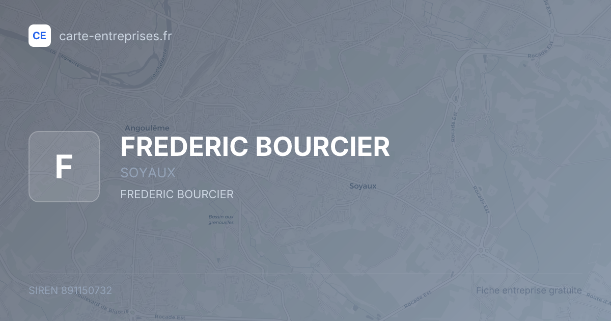 FREDERIC BOURCIER — 891150732 — fiche entreprise