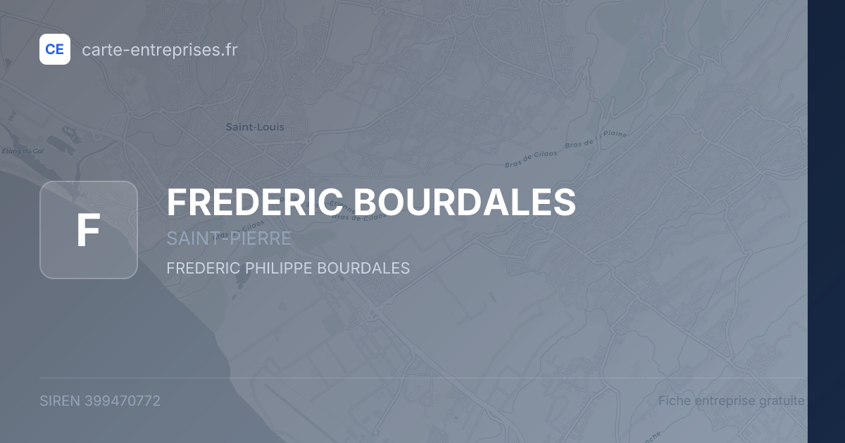 FREDERIC BOURDALES — 399470772 — fiche entreprise