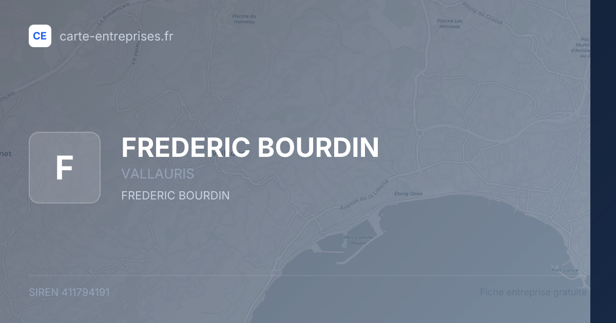 FREDERIC BOURDIN — 411794191 — fiche entreprise