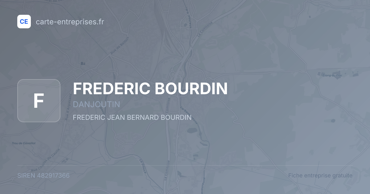 FREDERIC BOURDIN — 482917366 — fiche entreprise