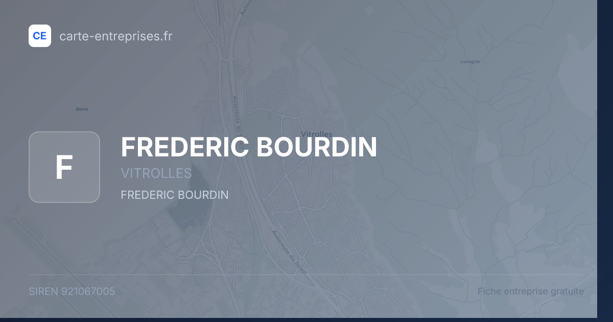 FREDERIC BOURDIN — 921067005 — fiche entreprise