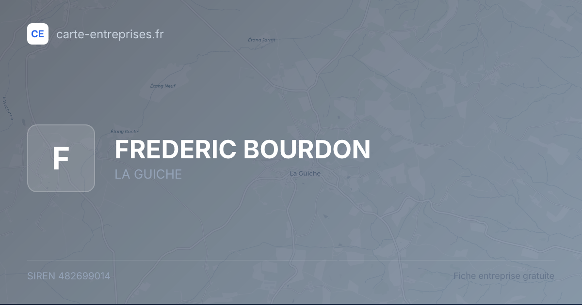 FREDERIC BOURDON — 482699014 — fiche entreprise