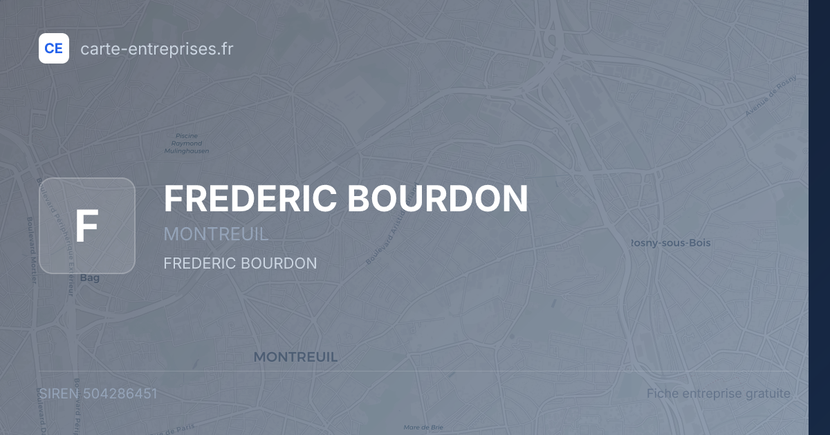 FREDERIC BOURDON — 504286451 — fiche entreprise
