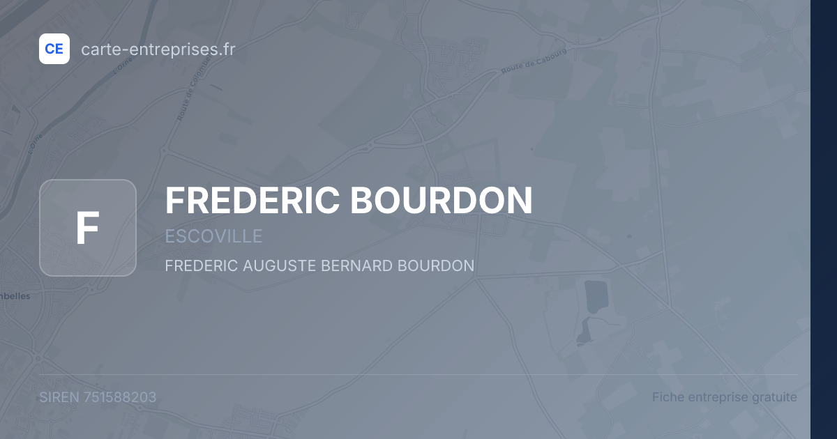 FREDERIC BOURDON — 751588203 — fiche entreprise
