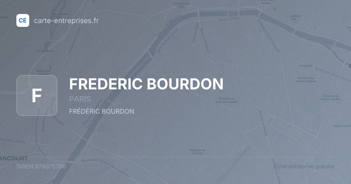 FREDERIC BOURDON — 979975786 — fiche entreprise