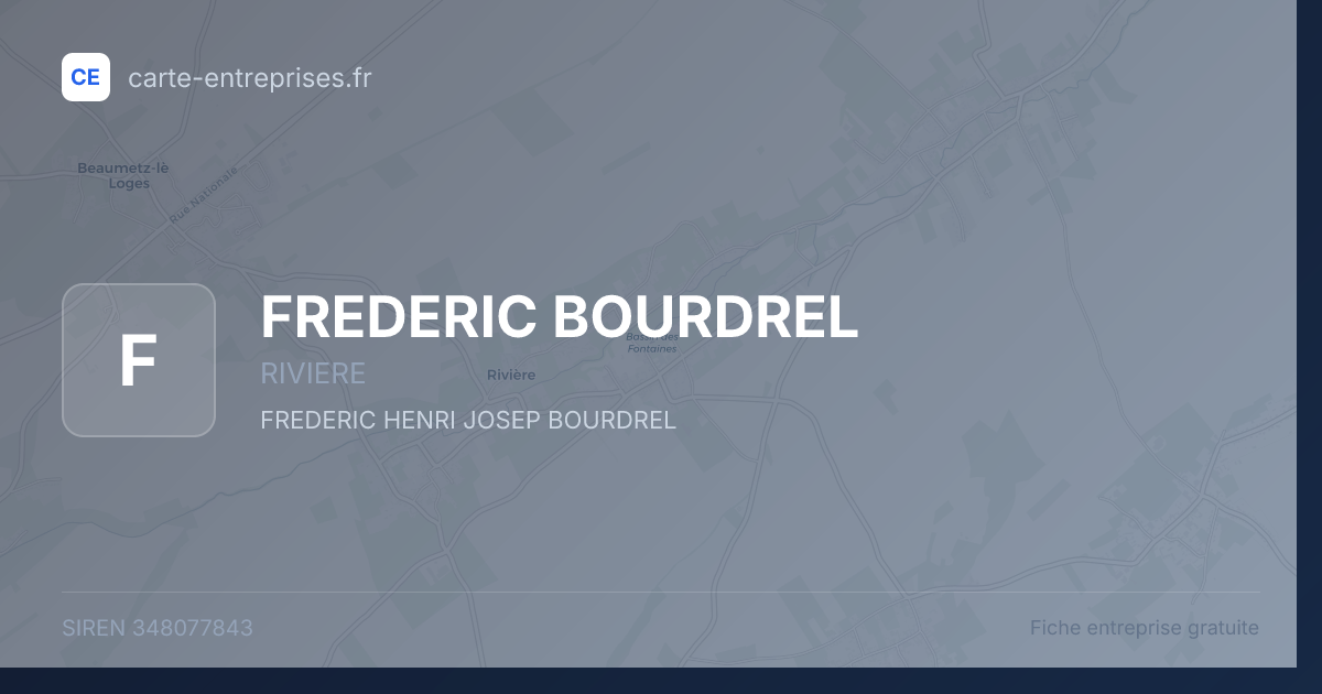 FREDERIC BOURDREL — 348077843 — fiche entreprise