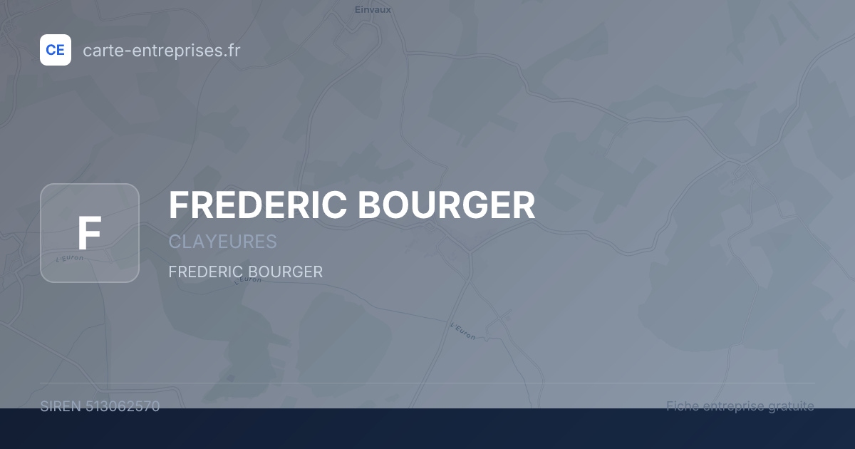 FREDERIC BOURGER — 513062570 — fiche entreprise