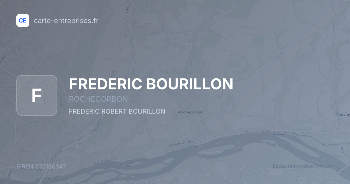 FREDERIC BOURILLON — 333196947 — fiche entreprise