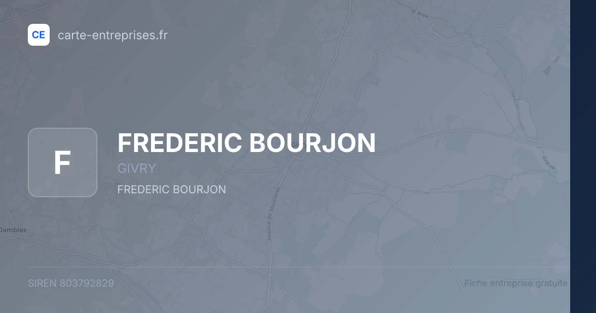FREDERIC BOURJON — 803792829 — fiche entreprise