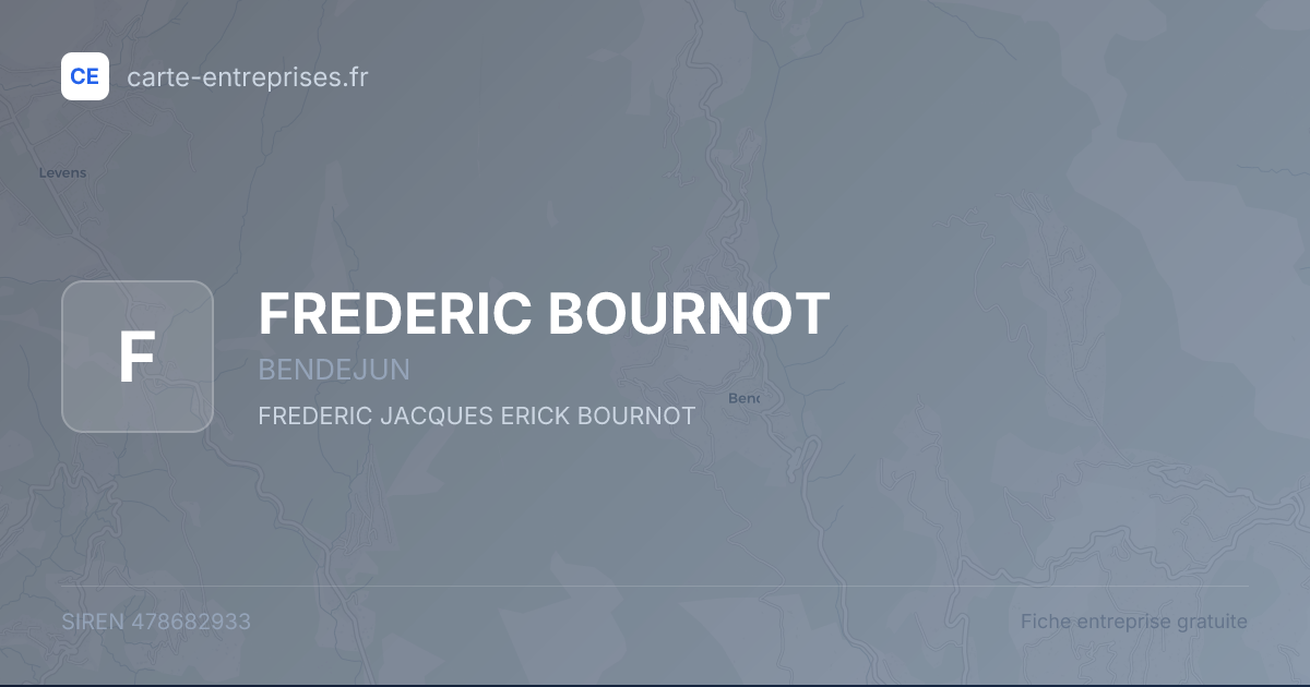 FREDERIC BOURNOT — 478682933 — fiche entreprise