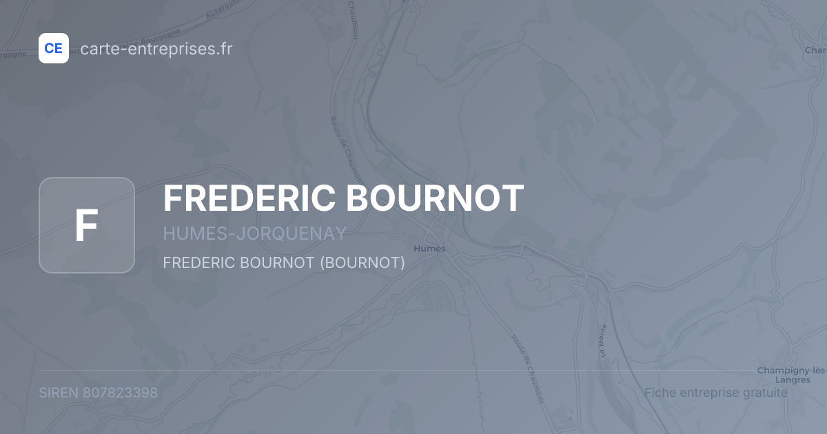 FREDERIC BOURNOT — 807823398 — fiche entreprise