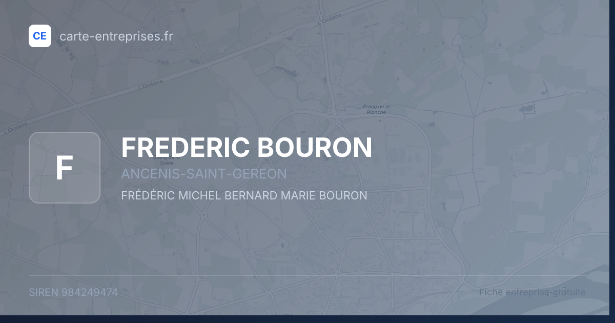 FREDERIC BOURON — 984249474 — fiche entreprise