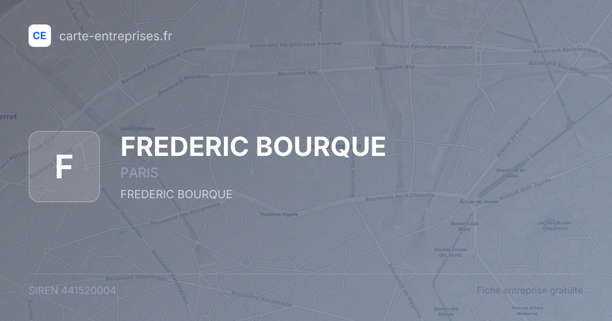 FREDERIC BOURQUE — 441520004 — fiche entreprise