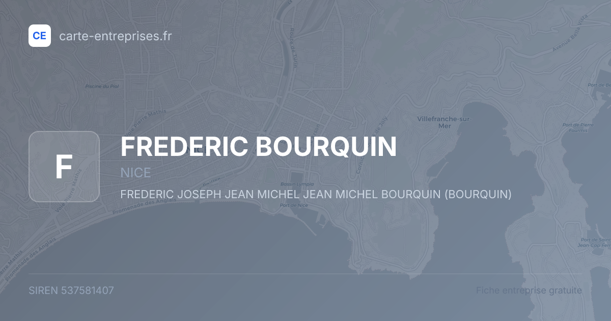 FREDERIC BOURQUIN — 537581407 — fiche entreprise