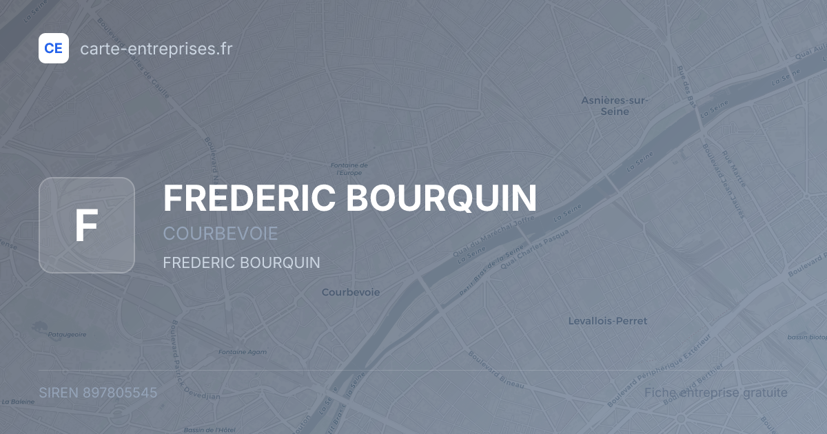 FREDERIC BOURQUIN — 897805545 — fiche entreprise