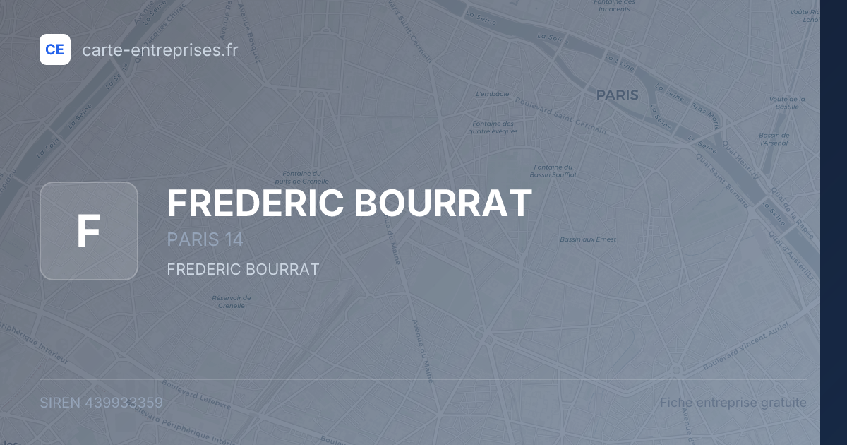 FREDERIC BOURRAT — 439933359 — fiche entreprise