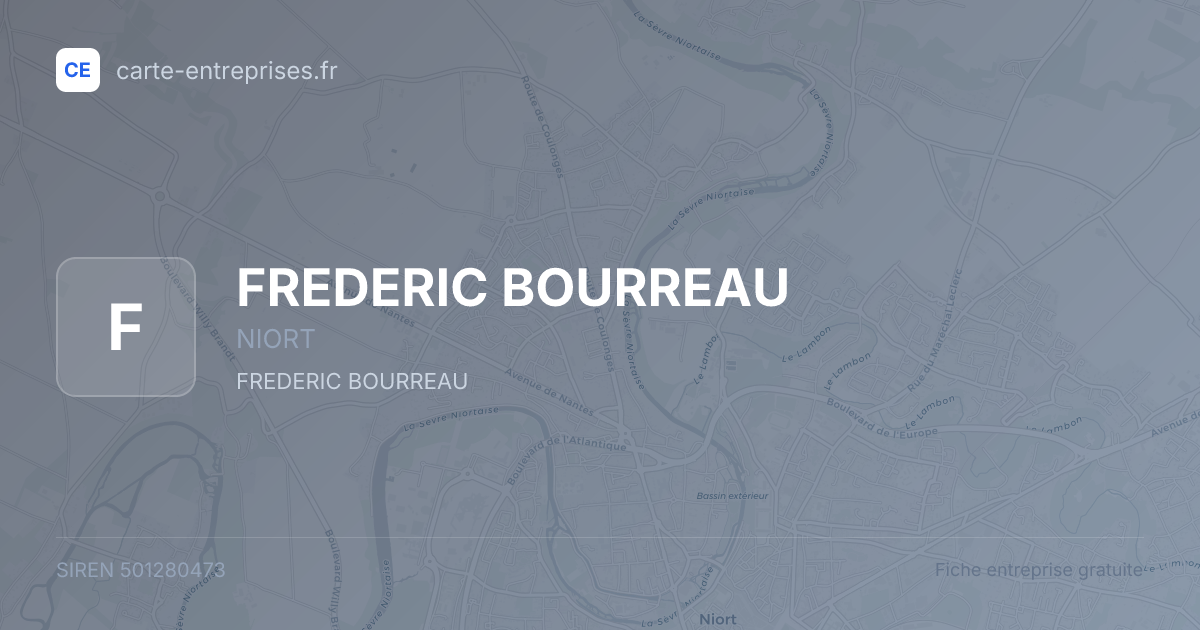FREDERIC BOURREAU — 501280473 — fiche entreprise