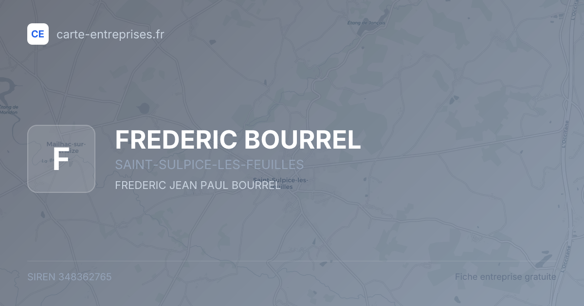 FREDERIC BOURREL — 348362765 — fiche entreprise